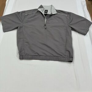 Level Wear Men's Rain Golf Windbreaker Pull Over Quarter Zip Short Sleeve Medium